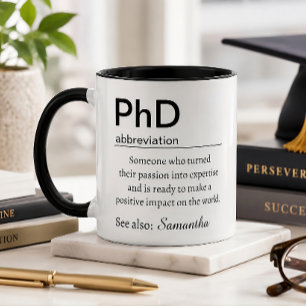 Taza de definición de doctorado Regalo de graduaci