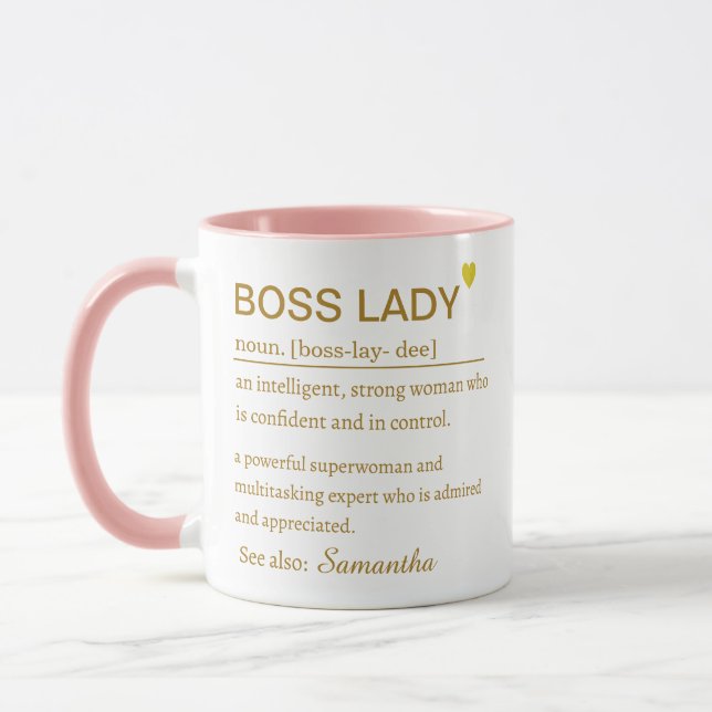 Taza de definición de jefa empoderante regalo de o (Izquierda)