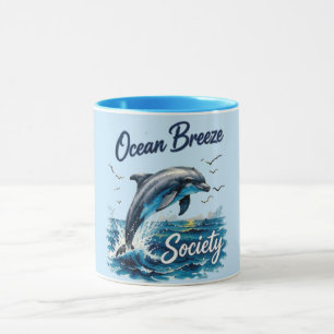 Taza de delfín de la Sociedad Brisa del Océano