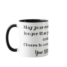 Taza de deseos divertidos para el año nuevo