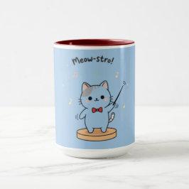 Taza de director de orquesta de gatos lindos