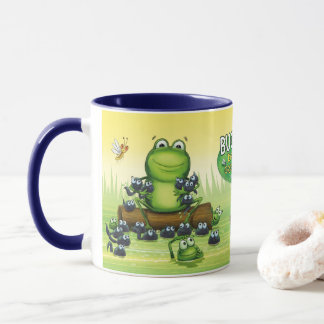 Taza de diseñador con diseño de personajes de rana