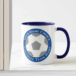 Taza de diseño de club de fútbol en azul