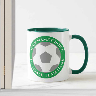 Taza de diseño de club de fútbol en verde