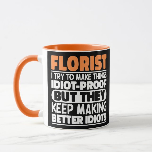 Taza de Diseños Divertidos para Floristas con Fras (Izquierda)