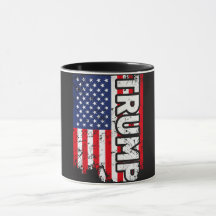 Taza de Donald Trump con la bandera de los