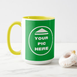 Taza de dos tonos - Agrega tu imagen 15 oz Blanco 