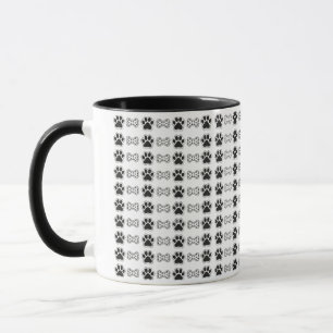 Taza de dos tonos con estampado de hueso y pata ne