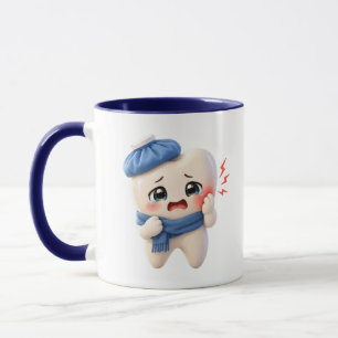 Taza de dos tonos con personaje de diente adorable