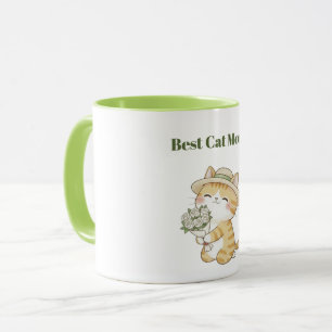 Taza de dos tonos con ramo de rosas de jardinero d