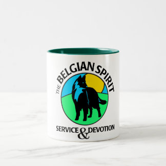 Taza de dos tonos con símbolo belga del alcohol