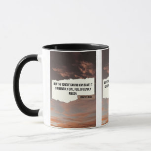 Taza de dos tonos con versículo bíblico de Santiag