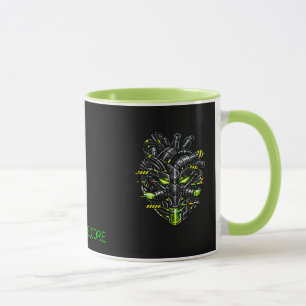 Taza de dos tonos Corazón Cibernético Overclocked