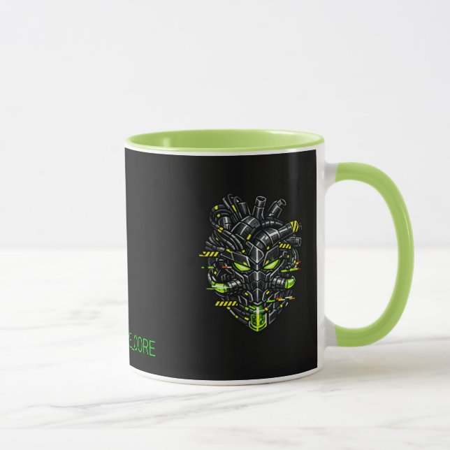 Taza de dos tonos Corazón Cibernético Overclocked  (Derecha)