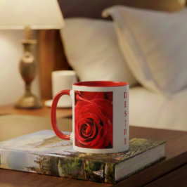 Taza de dos tonos Desire Red Roses de 11oz roja