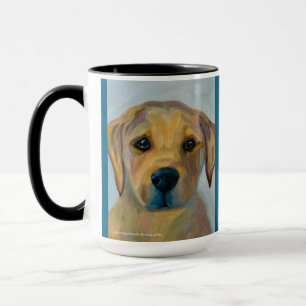 Taza de dos tonos Lab Yellow Pup, 15 oz
