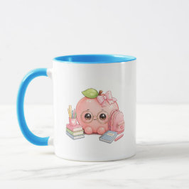 Taza de durazno kawaii linda para volver a la escu