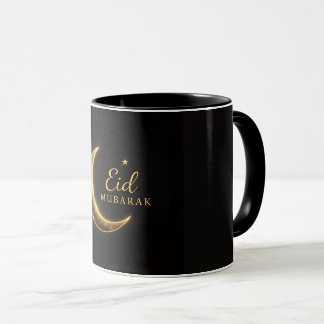 Taza de Eid Mubarak de Crescent de Oro de Lujo – I (Anverso derecho)