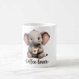Taza de elefante amante del café