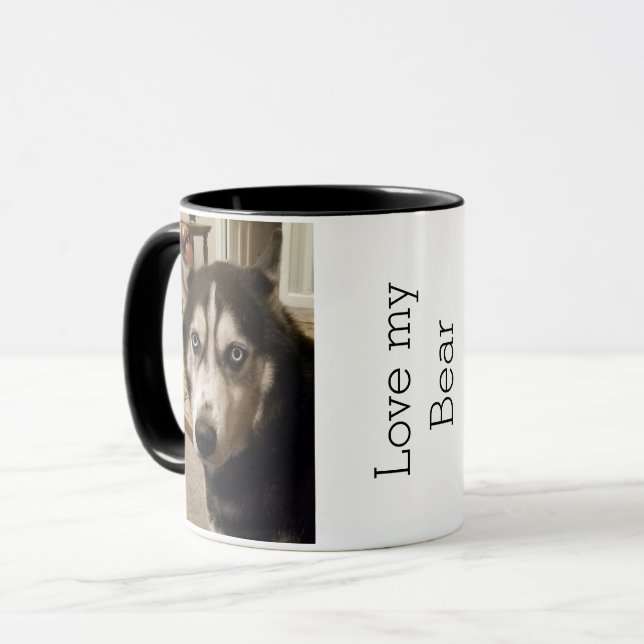 Taza de encargo blanca personalizada del negro de (Anverso izquierdo)