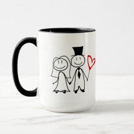 taza de encargo combinada de la boda 15oz por