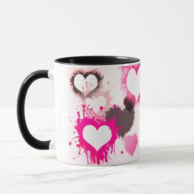 taza de encargo combinada del amor del café 11oz (Izquierda)