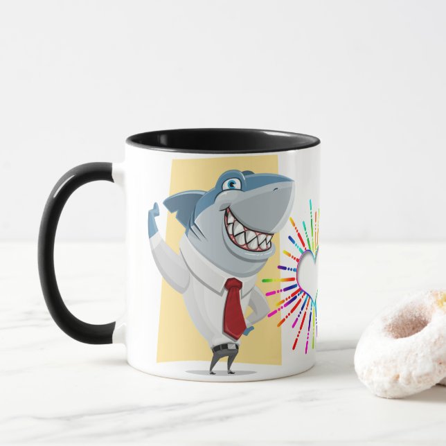 taza de encargo combinada del rezo del café 15oz (Con donut)