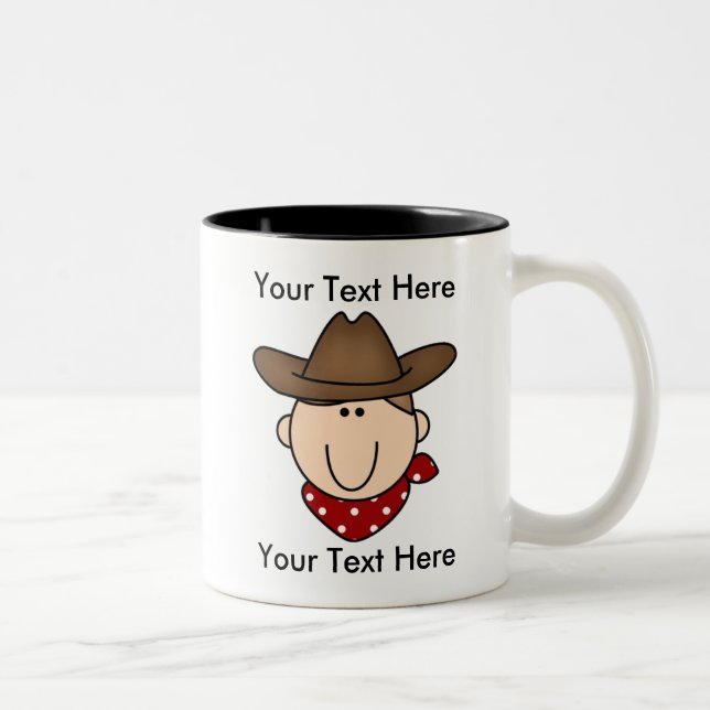 Taza de encargo de Brown del vaquero - (Derecha)