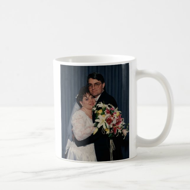 Taza de encargo de la foto del KRW con el texto (Derecha)
