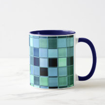 Taza de encargo de la teja de SeaGlass en diversos