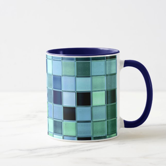 Taza de encargo de la teja de SeaGlass en diversos (Derecha)