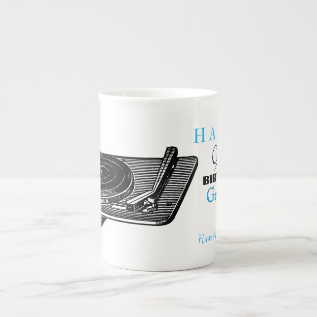 Taza de encargo del cumpleaños de DJ del (Frente)