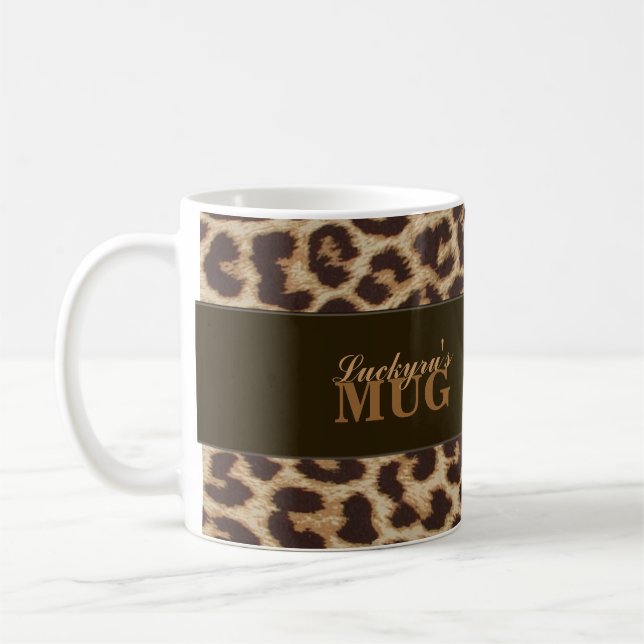 Taza de encargo del estampado leopardo (Izquierda)
