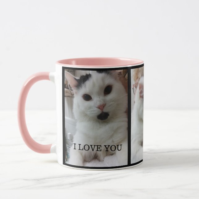 Taza de encargo del gato de la plantilla de la (Izquierda)
