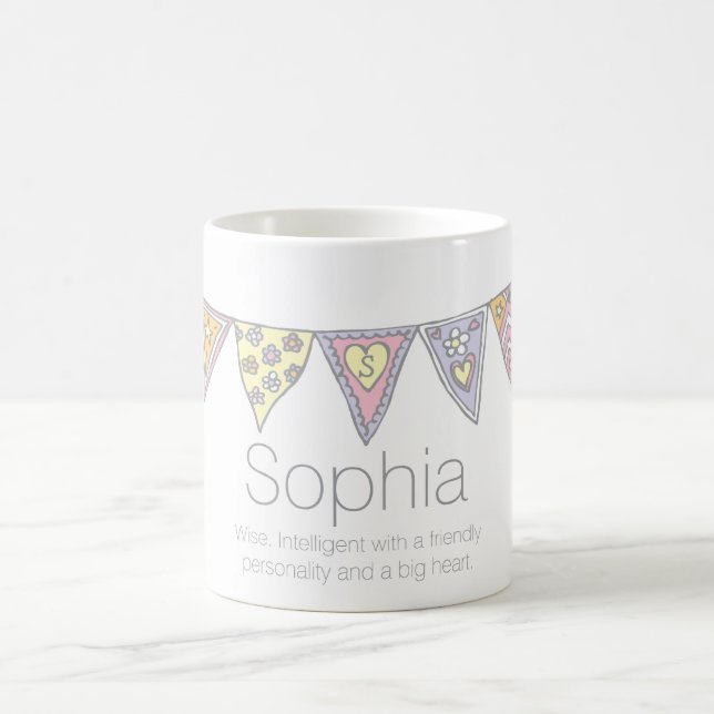 Taza de encargo del nombre y del significado del (Centro)