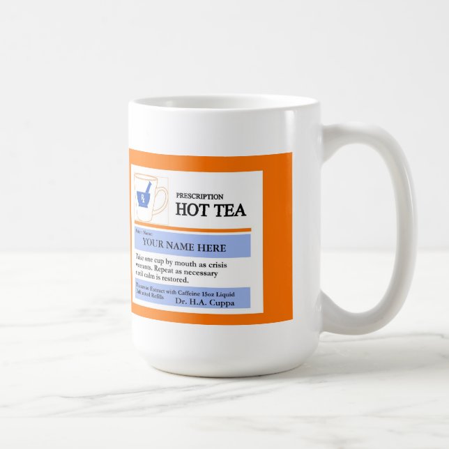 Taza de encargo del té de la prescripción (Derecha)