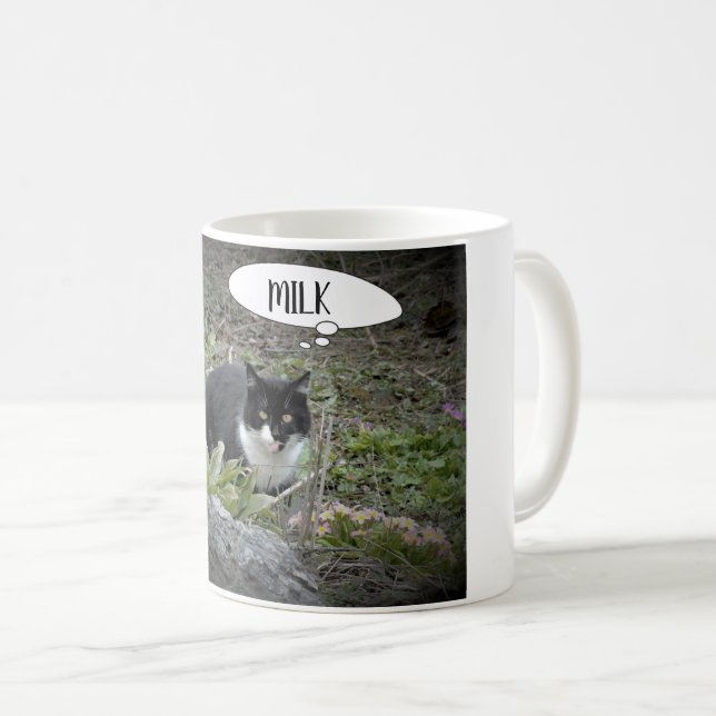 Taza de encargo del texto de la foto del gato (Anverso derecho)