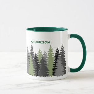 Taza de encargo del texto de maderas de árbol de