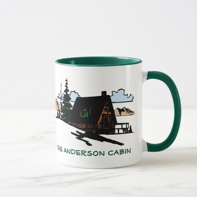 Taza de encargo del texto de maderas de la casa (Derecha)