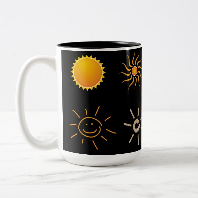 taza de encargo espectacular solar de 15oz Sun por (Izquierda)