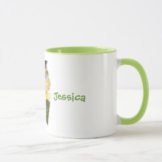 Taza de encargo linda del búho y del nombre del