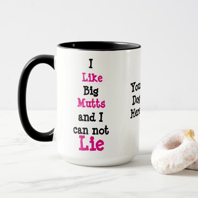 Taza de encargo Mutts8 grande del campanero del (Con donut)