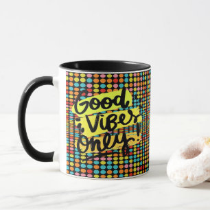 Taza de energía de arte pop con buenas vibras