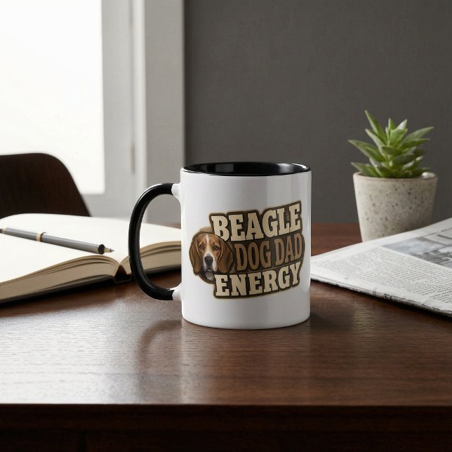 Taza de energía para papá de perro Beagle (Beagle Dog Dad Energy Mug)