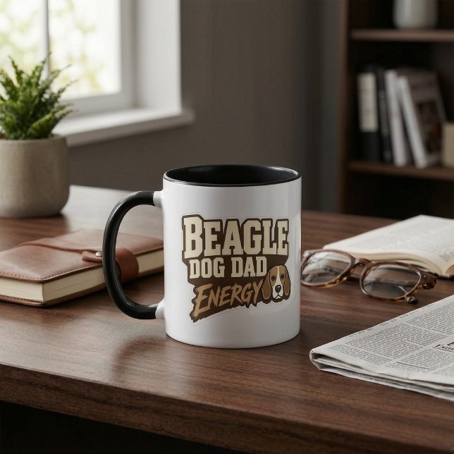 Taza de energía para papá de perro Beagle (Beagle Dog Dad Energy Mug)