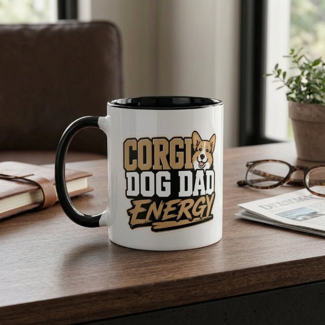 Taza de energía para papá de perro Corgi (Corgi Dog Dad Energy Mug)