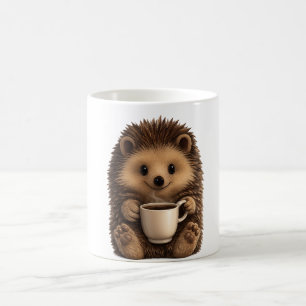 Taza de erizo lindo bebiendo café - Animal diverti