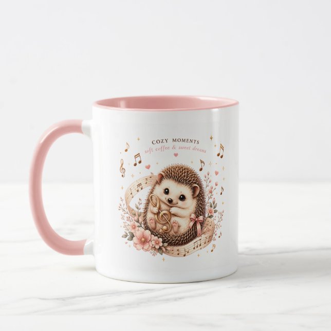 Taza de erizo musical adorable (Izquierda)
