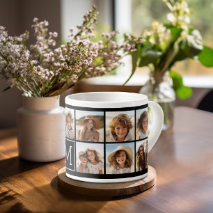 Taza De Espresso 11 Collage de cuadrícula con monograma