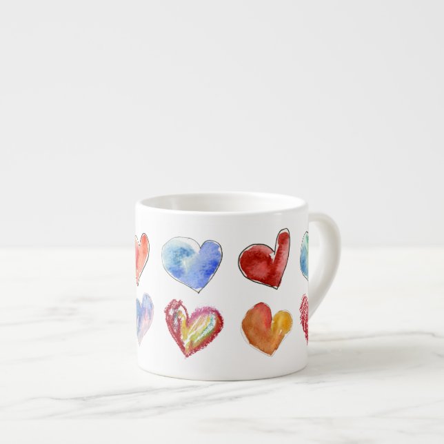 Taza De Espresso 12 Artsy-3 Love Hearts Espresso Mug (Derecha)